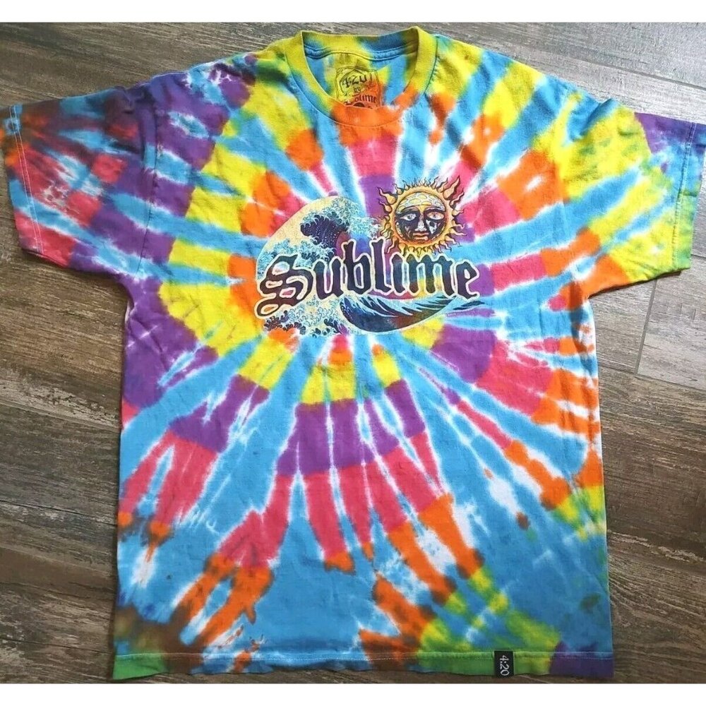 4:20 By Sublime Rainbow Tie Dye T-Shirt Size Large